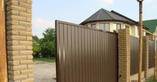 Купить откатные ворота из профнастила Скопин, цена от 1764 руб.