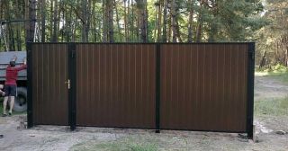Купить распашные ворота из профнастила Скопин, цена от 2750 руб.